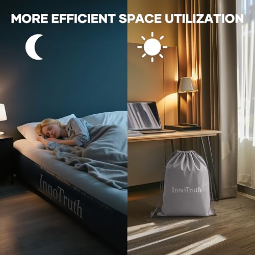 InnoTruth Queen Camping Air Mattress with Built-in Pump, Inflatable Blow up Mattress for Home & Guests, Family Choice Awar...