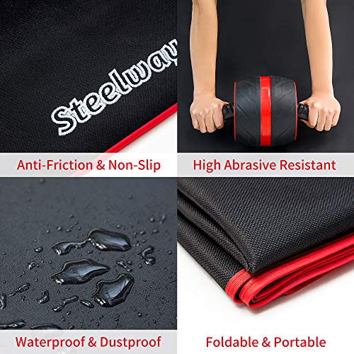 steelway Exercise Mat for AB Roller AB Mat Thin, Long Foldable Gym Mats for Home Gym, Indoor and Out door exercises, Black...