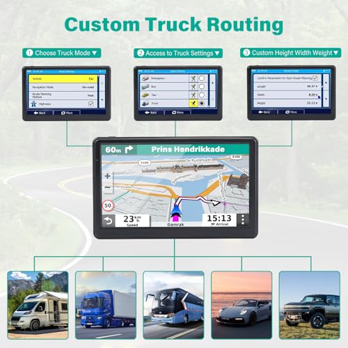 GPS Navigator for Car Truck RV, 7 Inch Touch Screen GPS for Car with 2026 Maps Free Lifetime Updates, Voice Turn-by-Turn G...