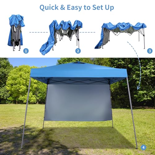 GDY 8X10 FT Pop Up Canopy Outdoor Instant Tent Slant Legs with a Sidewall,Equipment Vents, Portable Gazebo Shelter for Pat...