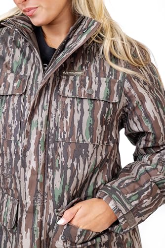 Realtree Women’s Camo Insulated Hunting Parka - Water Resistant Cold Weather Jacket, Ultra-Quiet & Rugged