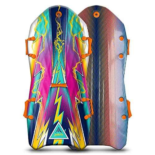 Artikfun Premium Recreational Winter Foam Snow Sled 2-Pack | Tow Rope and Handles | Sized for Youth and Adults | Contoured Deck Design | 50in-127cm Design Length |