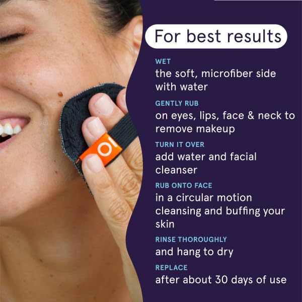 CleanLogic Bath & Body Charcoal Infused Exfoliating Dual-Texture Facial Pads, Face Sponges for Cleansing & Softening Sensitive S