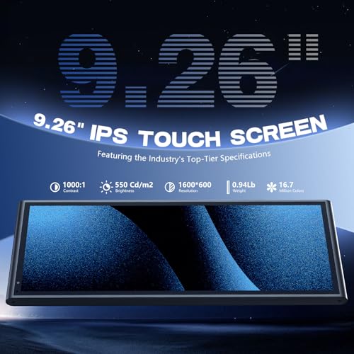 krunia 9.26" Wireless Portable Car Play Screen for Apple CarPlay & Android Auto, OTA Updates, Backup Camera, Mirror Link, ...