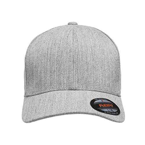 Flexfit Mens Wool Blend Hat, Heather, Small-Medium US Black
