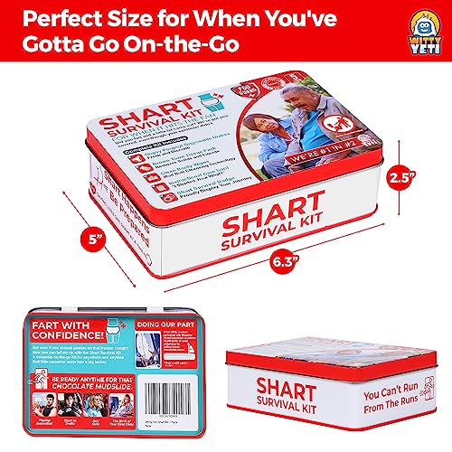 Funny Shart Survival Kit by Witty Yeti. Ultimate Poop Prank Gag Gift Set Contains Wet Wipes, Disposable Underwear, Tissues...