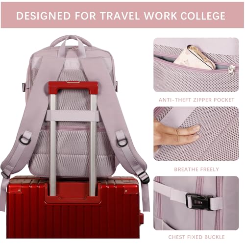 SHRRADOO Travel Laptops Backpack for Women Men, Casual Work Bag 17inch High School College Backpack Airline Approved Backp...