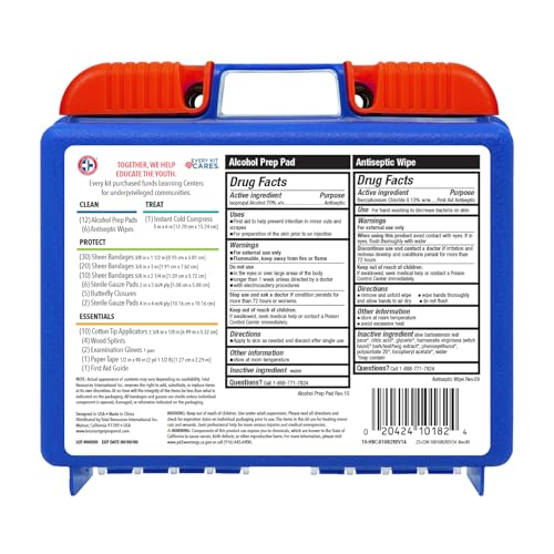 Be Smart Get Prepared 110 pc First Aid Kit: Clean, Treat, Protect Minor Cuts, Home, Office, Car, School, Business, Travel,...