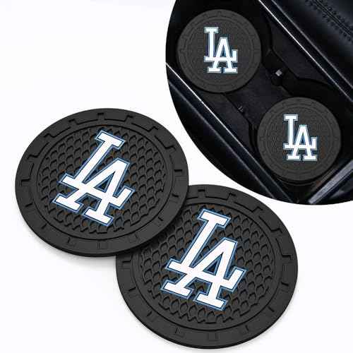 Silicone Dodgers Car Cup Holder Coasters,Baseball Fans Car Coasters for LA Dodgers Fans, Non-Slip Universal Fit Cup Holder Insert