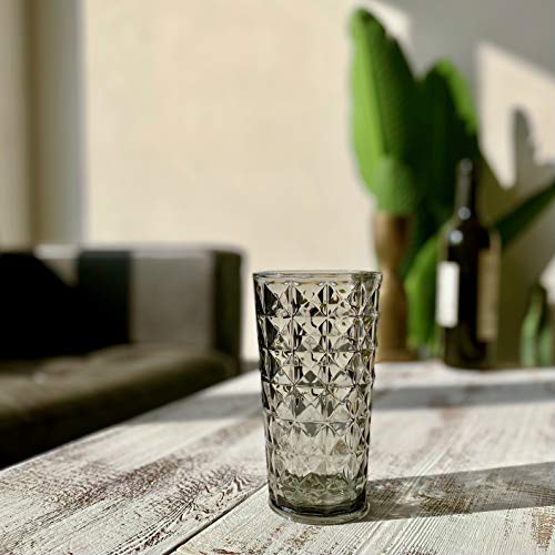KLIFA- CUPID- 16 & 21 ounce, Set of 8, Acrylic Drinking Glasses, Tumbler Highball Glass Set, BPA-Free, Stackable Plastic D...