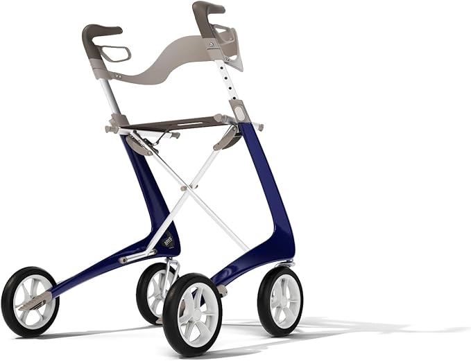byACRE Ultralight Carbon Fiber Rollator with Backrest, Blue