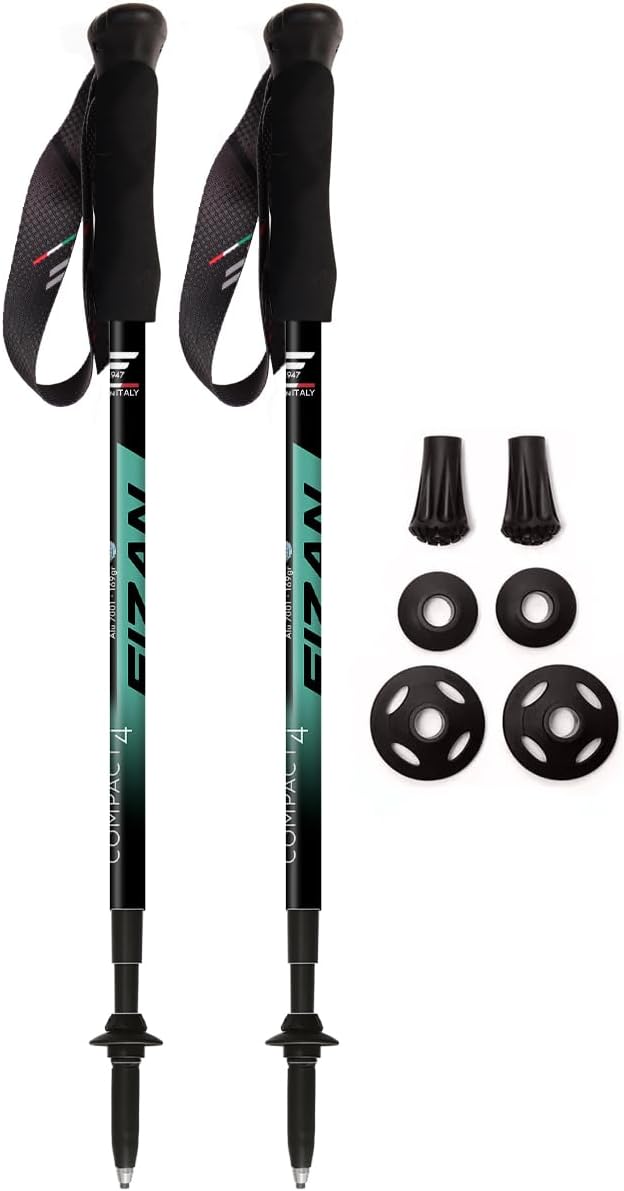 Fizan Compact 4 Trekking Poles – 6.0 oz Ultralight, Backpacking, Thru Hiking Poles, Adjustable, Collapsible, Customized Fi...