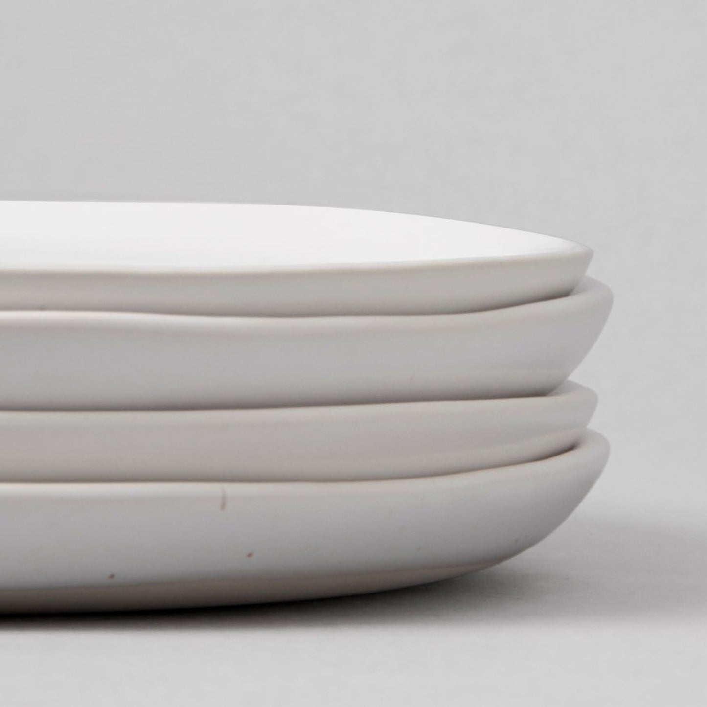 Fable Dinnerware Set - Includes 4 Each of The Dinner + Salad Plates, and The Breakfast Bowls - Dishwasher Safe, Durable Stoneware Ceramic Plates and Bowls - Speckled White