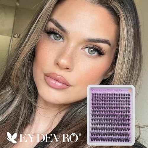 EYDEVRO Wispy Lash Clusters Natural Eyelash Clusters 9-18mm Cluster Eyelash Extensions CD Curvature 192 Pcs Manga Cluster Lashes Individual Lashes DIY Lash Extensions