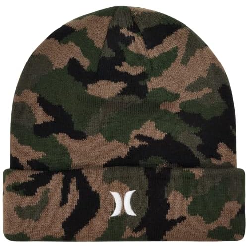 Hurley Men's Winter Hat - Icon Knit Cuffed Beanie for Men - Skull Caps for Men
