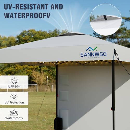 8X8 Pop Up Canopy Tent,Removable Pockets Sidewall for Extra Storage,Easy Up Canopy,Heavy Duty One Person Set Up Event Ten...
