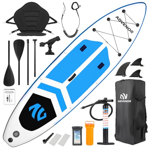 ADVENOR Paddle Board 11'x33 x6 Extra Wide Inflatable Stand Up Paddle Board with Hand Pump,Leash, Adjustable Paddle For Bas...