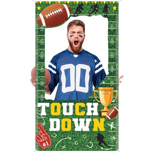 Football Party Decorations Football Theme Photo Booth Props Footballs Game Banner Sport Theme Picture Frame Touchdown Back...