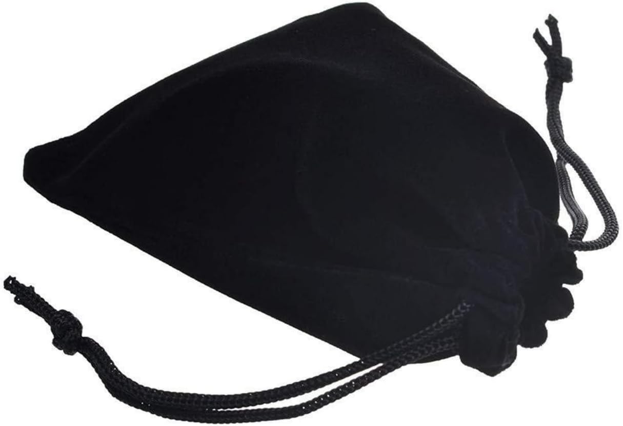 Colorsheng 20pcs 3.5 "X 4.5" Velvet Drawstring Cloth Jewelry Pouches Gift Candy Bags Wedding Headphones Bag (Black)