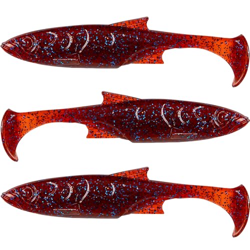 MYSOAS Soft Plastic Swimbaits Kit 4.33in | 1⁄2oz, Soft and Durable PVC Minnow Bait, Versatile Rigs for Freshwater & Saltwa...