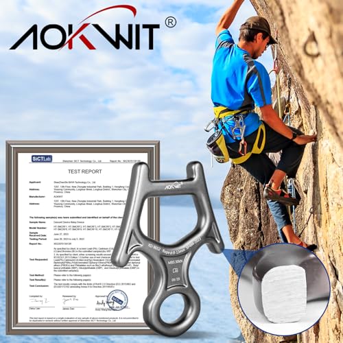 30kN Figure 8 Descender 7075 Aluminum Alloy Heavy Duty Belaying and Rappelling Device Tree Climbing Gear for Rock Climbing...