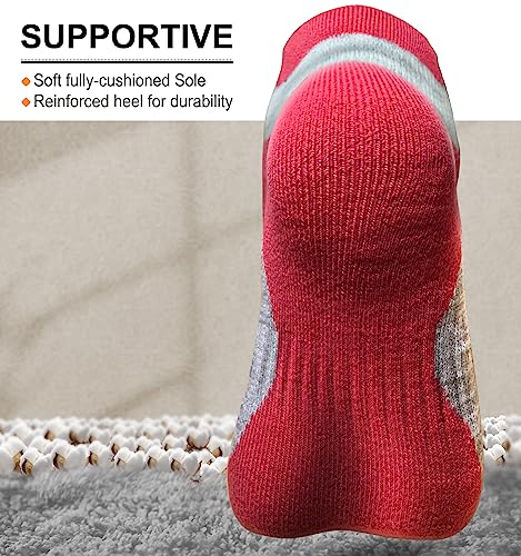 Socks For Women 6Pairs-Womens Athletic Ankle Socks No Show Cushioned for Walking Running-Compression Arch Support