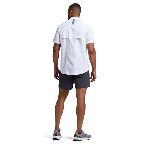 Beretta Men's TKAD Flex Breathable Lightweight Button-Down Outdoor Casual Active Tactical Short Sleeve T-Shirt, Pure White, Small