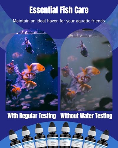 Pawfly 5 in 1 Aquarium Water Master Test Kit, Aquarium Water Test Kit Fish Tank Water Testing Kit for pH Nitrite Nitrate A...