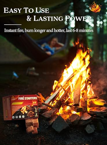 Nvkrvks Fire Starter, Easy-Burning Fire Starter Squares for Wood Stoves, Campfires, Grill Pit and Fireplace, Natural & Wat...