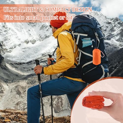Emergency Sleeping Bag - Portable Emergency Blanket for Survival Gear, Thermal Bivy Sack with D-Type Buckle, Waterproof & ...