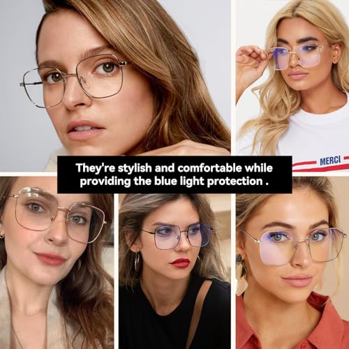 Dollger Blue Light Blocking Glasses women Anti Glare UV Filter Computer Gaming Glasses Retro matal square Eyeglasses Frame