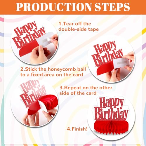 12Pcs Happy Birthday Centerpieces Colorful Birthday Party Decorations Glitter Happy Birthdays Table Honeycomb Centerpieces...