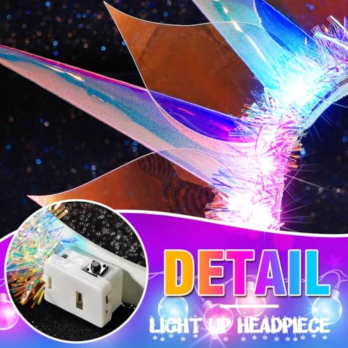 CAKURE Light Up Headband Led Crown Headbands Rave Headpiece Hair Accessories for Women