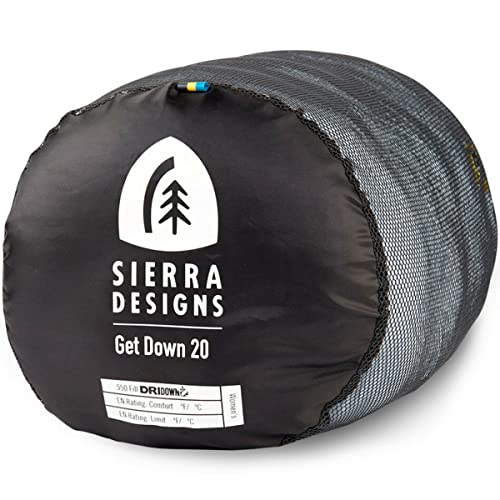 Sierra Designs Women's Get Down 20 Degree Regular Sleeping Bag - 550 Fill Power DriDown (PFC Free), Mummy Style Camping & ...