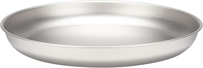 Snow Peak Titanium Trek Plate, Durable, Lightweight, Outdoor Kitchen Essential, Stackable, Camping, Hiking, Backpacking, 2oz
