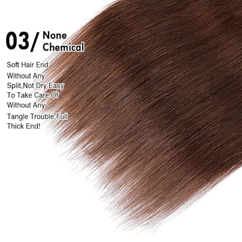 YISEA Straight Human Hair Bundles Brown #4 Color Straight 3 Bundles (16 18 20Inch)100% Unprocessed Hair 12A Brazilian Virgin Chocolate Brown Human Hair Bundles