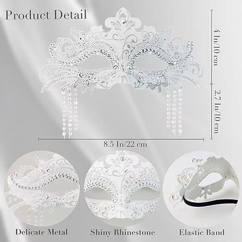 ARK Survivor Women's Metal Masquerade Mask With Rhinestone For Masquerade Party Halloween New Years Party Mardi Gras Carnival