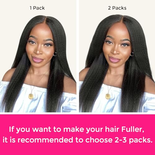 Lashey Hair Extensions Seamless Clip in Real Human Hair Natural Black 18 Inch 110g 7Pcs Kinky Staight Human Hair Extensions Skin Weft Remy Hair for Black Women