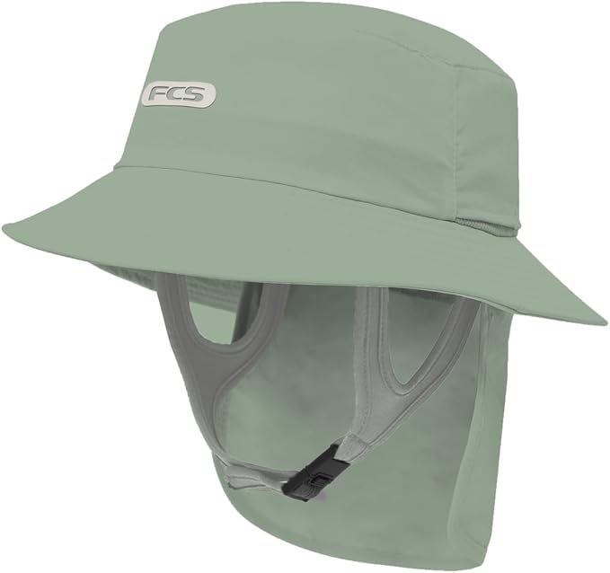 FCS Essential Surf Bucket Hat Iceberg Green L - Sun Protection Premium Wide Brim Sun Hat to Protect Against UV Sun Rays fo...