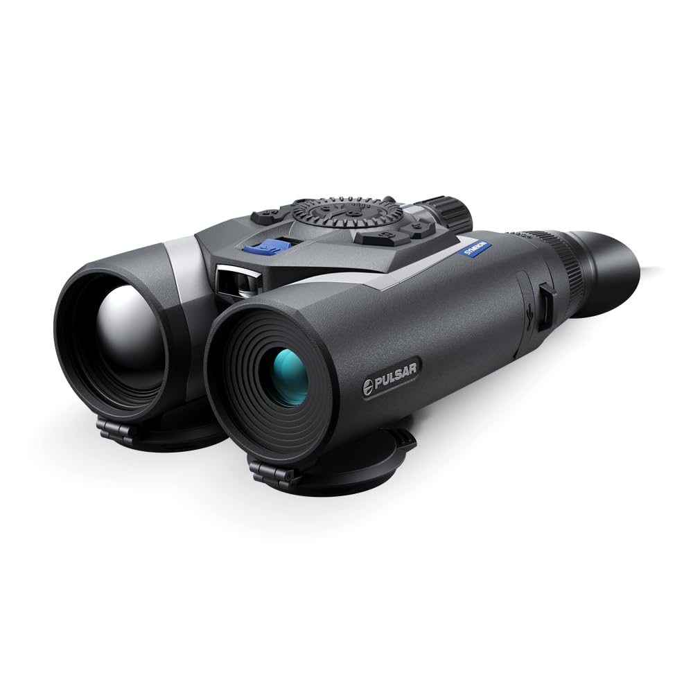 Pulsar Symbion DXR50 LRF Thermal and Digital Night Vision Binoculars with Laser Range Finder, 640x480 12 µm Sensor, 4-32x Magnification, Long Range Binoculars