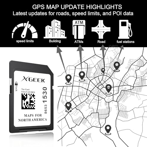 XGEEK 2025 Updated Version Navigation SD Card Map Update, Accessories 8653 1530 Compatible with GM Chevrolet, Cadillac, an...