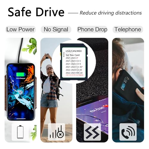 Navigation SD Card with HUD Display - Upgraded TD2K66EZ1B for Mazda 2021-2023 3 CX5 CX9 CX30, 2022-2024 CX50, 2022-2023 MX...
