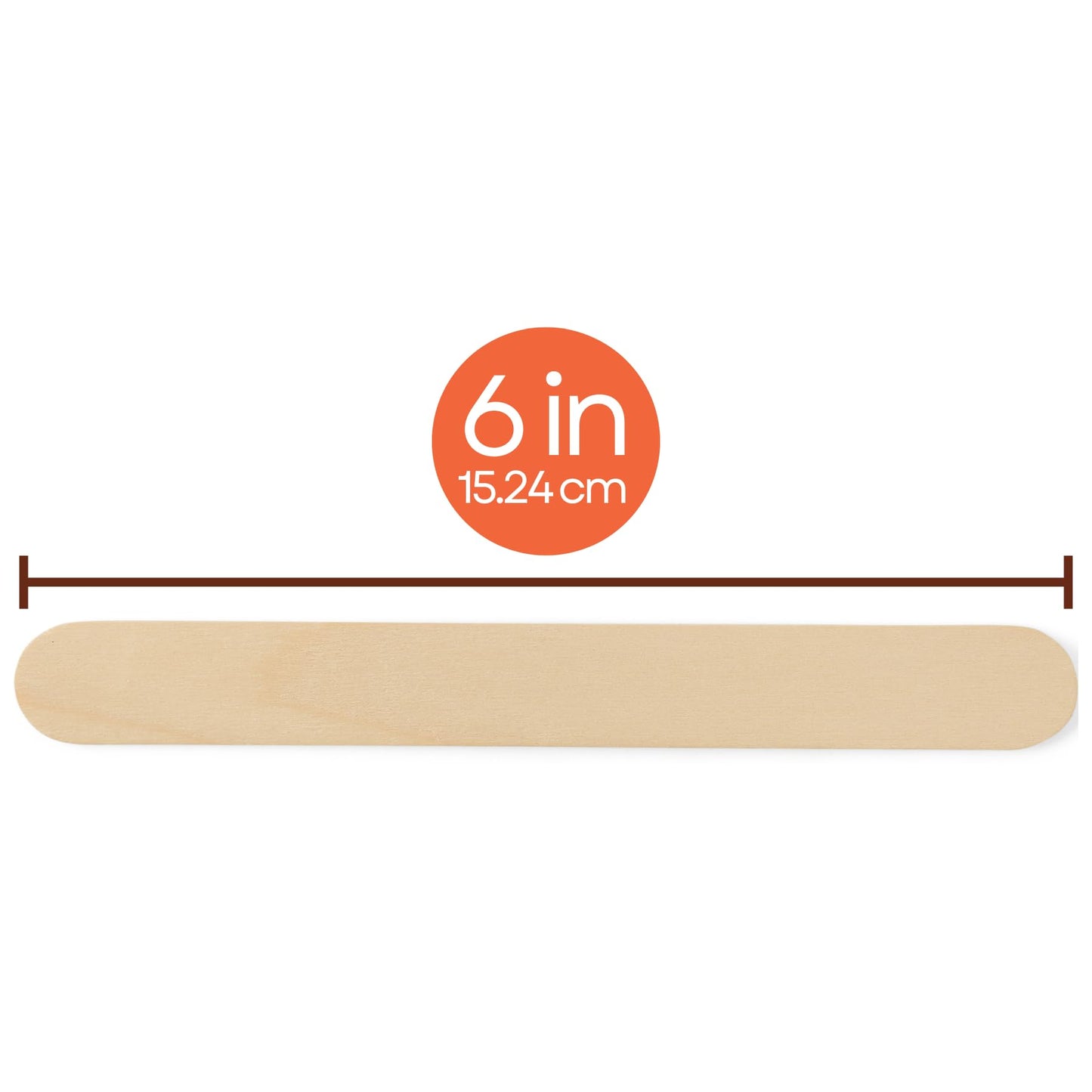 Caring Wood Tongue Depressors, Standard 6 Inch Length, Non-Sterile, High-Quality Wood, Unflavored, Splinter-Free, Versatile for Medical, Beauty, Arts, Crafts, and More - 500 Count Box