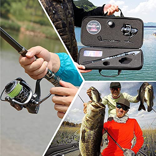 Sougayilang Fishing Rod Combos with Telescopic Fishing Pole Spinning Reels Fishing Carrier Bag - 1.8M/5.91FT with 5PCS Jig...