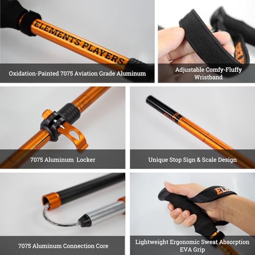Ultralight & Strong Aviation 7075 Aluminum Trekking Poles (2pcs) - 3-Section Telescopic Shickproof Hiking Sticks with EVA ...