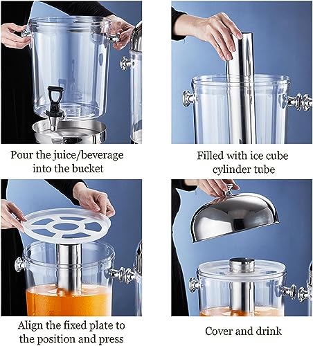 NYTFHMS Drink dispensers for Parties, Stainless Steel Juice Beverage Dispenser, 8/16/24L Catering Drinks Fountain, for Jui...