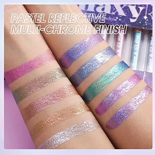 BestLand Liquid Glitter Eyeshadow Set, Multichrome Glitter Shimmer Eye Looks Waterproof Long Lasting Quick-Drying Sparklin...