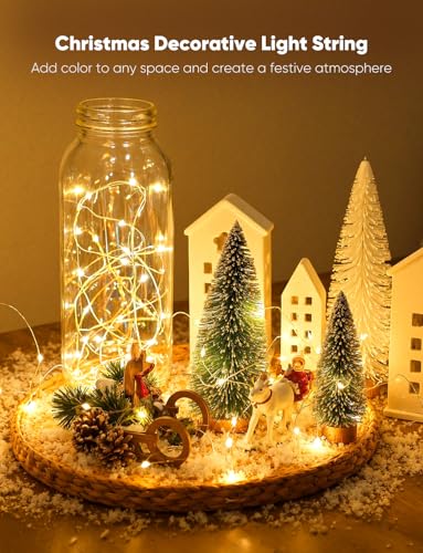 Minetom 12 Pack Fairy Lights Battery Operated String Lights, 8 Modes & Timer, 7ft 20LED Waterproof Silver Wire Twinkle Lig...