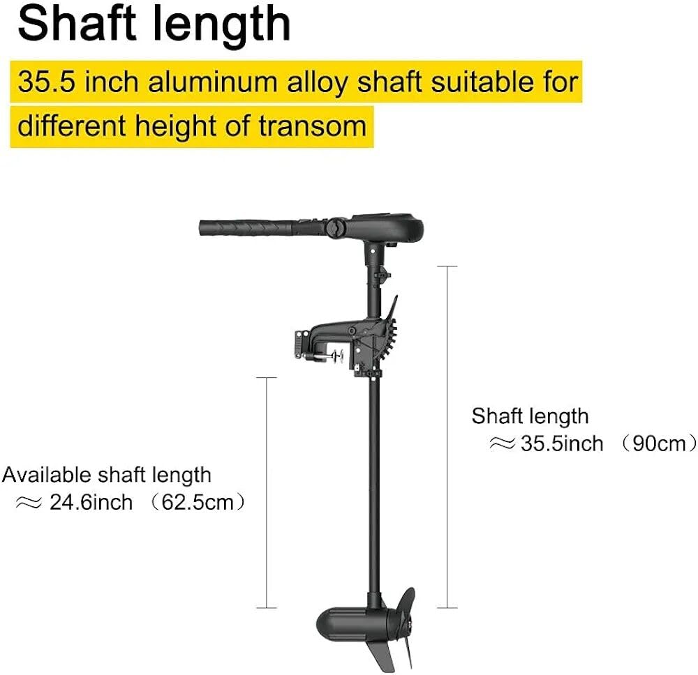Zichen Haswing Protruar Transom-Mount Brushless Trolling Motor - 12V 65LBS Thrust, 35in. Shaft for Kayka Fishing Boat in Freshwater & Saltwater