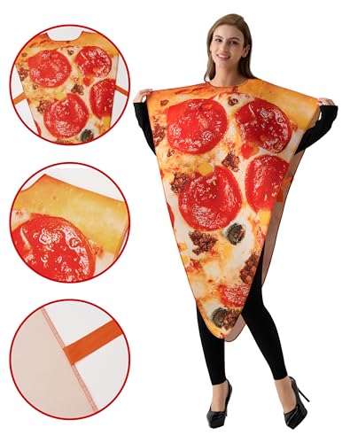 Spooktacular Creations 1PC Adult Couple Pizza Slice Costume for Halloween Taco Costume Cosplay Party, Trick or Treating Ye...